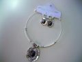 Conjunto bisuteria perla grande negra