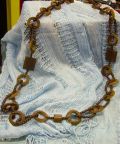 Conjunto collar y pendiente madera aros