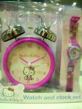 Set reloj despertador y reloj de pulsera Hello Kitty original mayorista